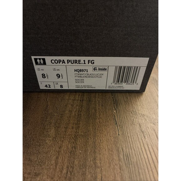 Adidas Copa Pure.1 FG Soccer Cleats Mens Size 8.5 White Lucid Lemon HQ8971 New - Picture 9 of 9